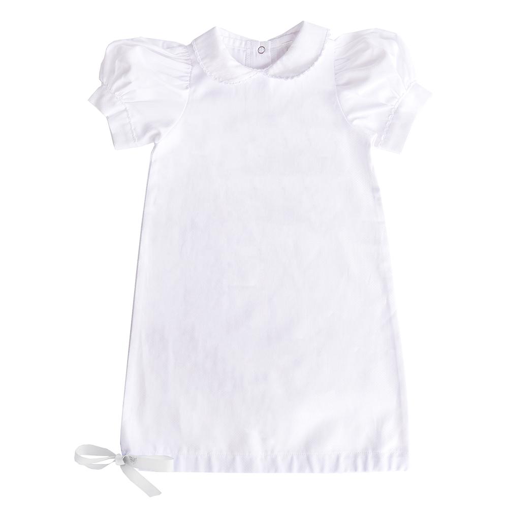White Scallop Day Gown 0-6 Months