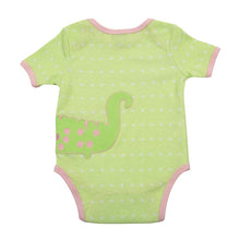 Load image into Gallery viewer, Back of alligator green baby onesie