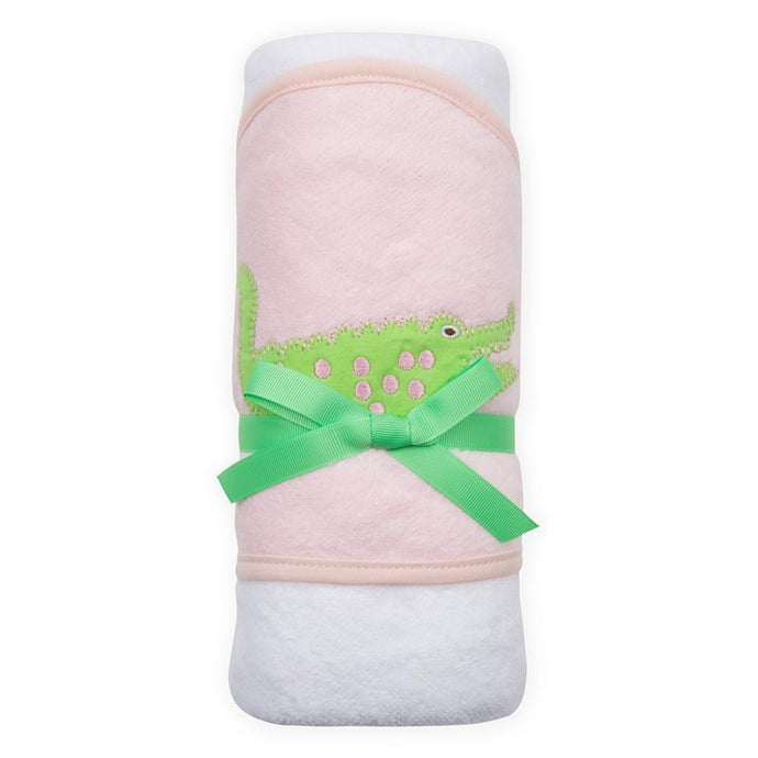 Wrapped hooded towel tied with a bow