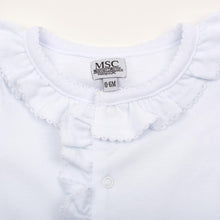 Load image into Gallery viewer, Homecoming Ruffle Onesie 0-6 Months