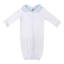 Load image into Gallery viewer, Blue Smocked Convertible Onesie 0-6 Months