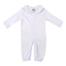 Load image into Gallery viewer, White Smocked Convertible Onesie 0-6 Months