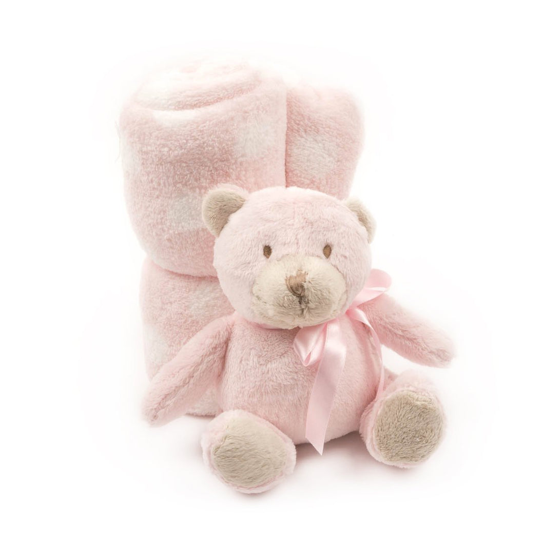 Pink Bear Plush Blanket