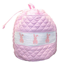 Load image into Gallery viewer, Pink Bunny Smocked Ditty Bag