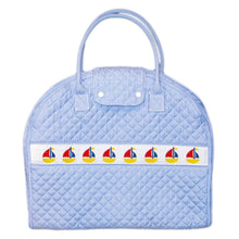 Load image into Gallery viewer, Blue Sailboat Smocked Garment Bag