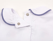 Load image into Gallery viewer, Navy Boat Smocked Day Gown 0-6 Months