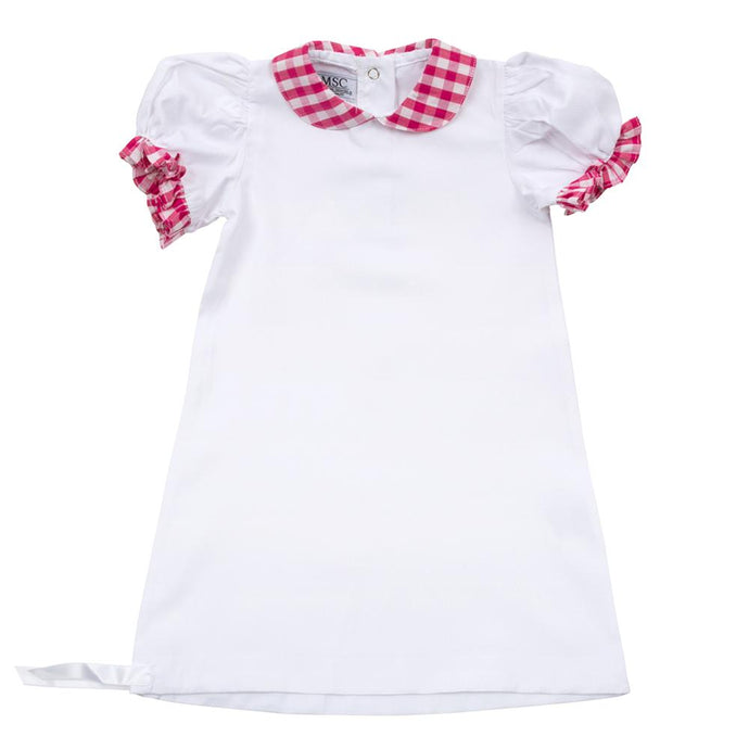 Pink Gingham Summer Baby Gown