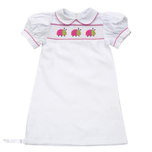 Load image into Gallery viewer, Hot Pink Ladybug Smocked Day Gown 0-6 Months