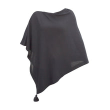 Load image into Gallery viewer, Front view of our Black Tassel Poncho
