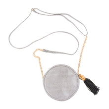 Load image into Gallery viewer, Front view of our Black Bamboo Circle Crossbody
