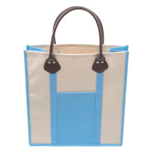 Load image into Gallery viewer, Light blue canvas tote with handles