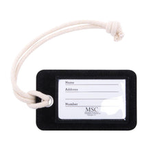 Load image into Gallery viewer, front side of black luggage tage