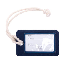 Load image into Gallery viewer, Front side of Navy luggage tag