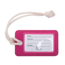 Load image into Gallery viewer, Front side of pink luggage tag