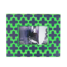 Load image into Gallery viewer, Front view of our Green and Navy Clover Picture Frame
