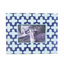 Load image into Gallery viewer, Front view of our Navy and Light Blue Clover Picture Frame