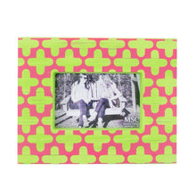 Load image into Gallery viewer, Front view of our Pink and Lime Clover Picture Frame