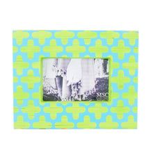 Load image into Gallery viewer, Front view of our Turquoise and Lime Clover Picture Frame