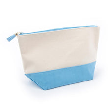 Load image into Gallery viewer, light blue cosmetic zipper pouch

