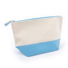 Load image into Gallery viewer, light blue cosmetic zipper pouch