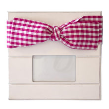 Load image into Gallery viewer, Pink Gingham bow frame with landscape photo window
