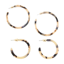 Load image into Gallery viewer, Front view of our Blonde Tortoise Hoops
