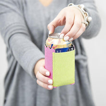 Load image into Gallery viewer, Lifestyle view of our Pink Lizard Pocket Koozie