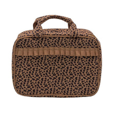 Load image into Gallery viewer, Leopardista Carolina Cosmetic Bag with Tan Trim