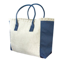 Load image into Gallery viewer, Navy Linen Weekender Tote