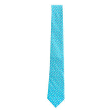 Load image into Gallery viewer, Turquoise neck tie with marlin pattern
