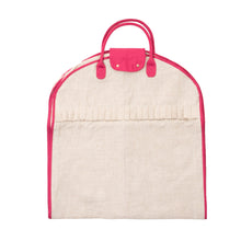 Load image into Gallery viewer, Linen Garment Bag with Pink Details