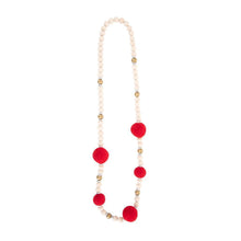 Load image into Gallery viewer, Front view of our Red Felt Bead Necklace