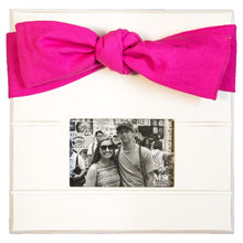 Load image into Gallery viewer, White picture frame with pink canvas bow