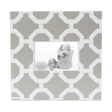 Load image into Gallery viewer, Front view of our Grey and White Trellis Picture Frame