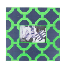 Load image into Gallery viewer, Front view of our Navy and Green Trellis Picture Frame
