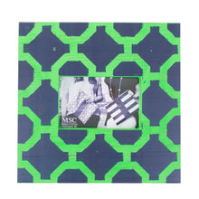 Load image into Gallery viewer, Front view of our Navy and Green Trellis Picture Frame