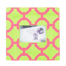 Load image into Gallery viewer, Front view of our Lime and Pink Trellis Picture Frame
