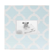 Load image into Gallery viewer, Front view of our Light Blue and White Trellis Picture Frame