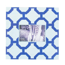Load image into Gallery viewer, Front view of our Light Blue and Navy Trellis Picture Frame