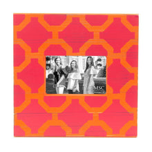 Load image into Gallery viewer, Front view of our Pink and Orange Trellis Picture Frame