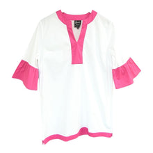 Load image into Gallery viewer, Front view of our Pink Accent Cover Up
