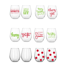 Load image into Gallery viewer, Holiday Acrylic Wine Glass Set of 2

