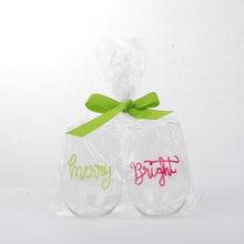 Load image into Gallery viewer, Holiday Acrylic Wine Glass Set of 2
