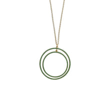 Load image into Gallery viewer, Front view of our Green Bead Circle Necklace
