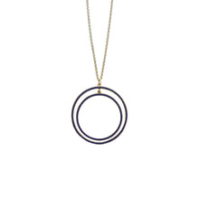 Load image into Gallery viewer, Front view of our Navy Bead Circle Necklace
