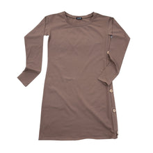 Load image into Gallery viewer, Front view of our Khaki Long Sleeve Button Dress
