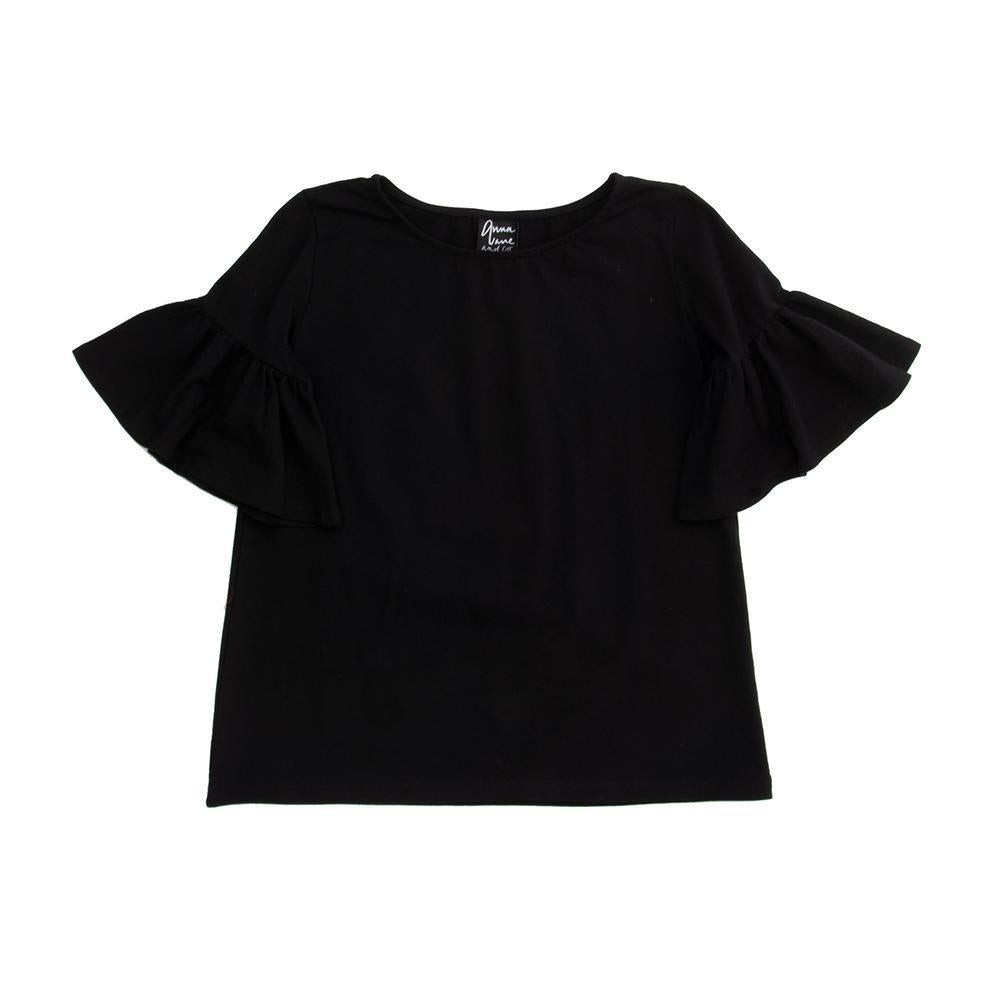 Front view of our Black Bell Sleeve Shirt