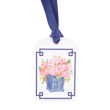 Load image into Gallery viewer, Front view of our Navy Rose Southern Blooms Gift Tag
