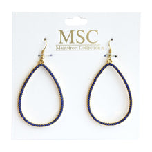 Load image into Gallery viewer, Front view of our Navy Bead Teardrop Earring
