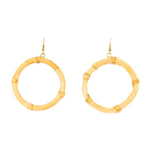 Load image into Gallery viewer, Front view of our Bamboo Circle Earrings
